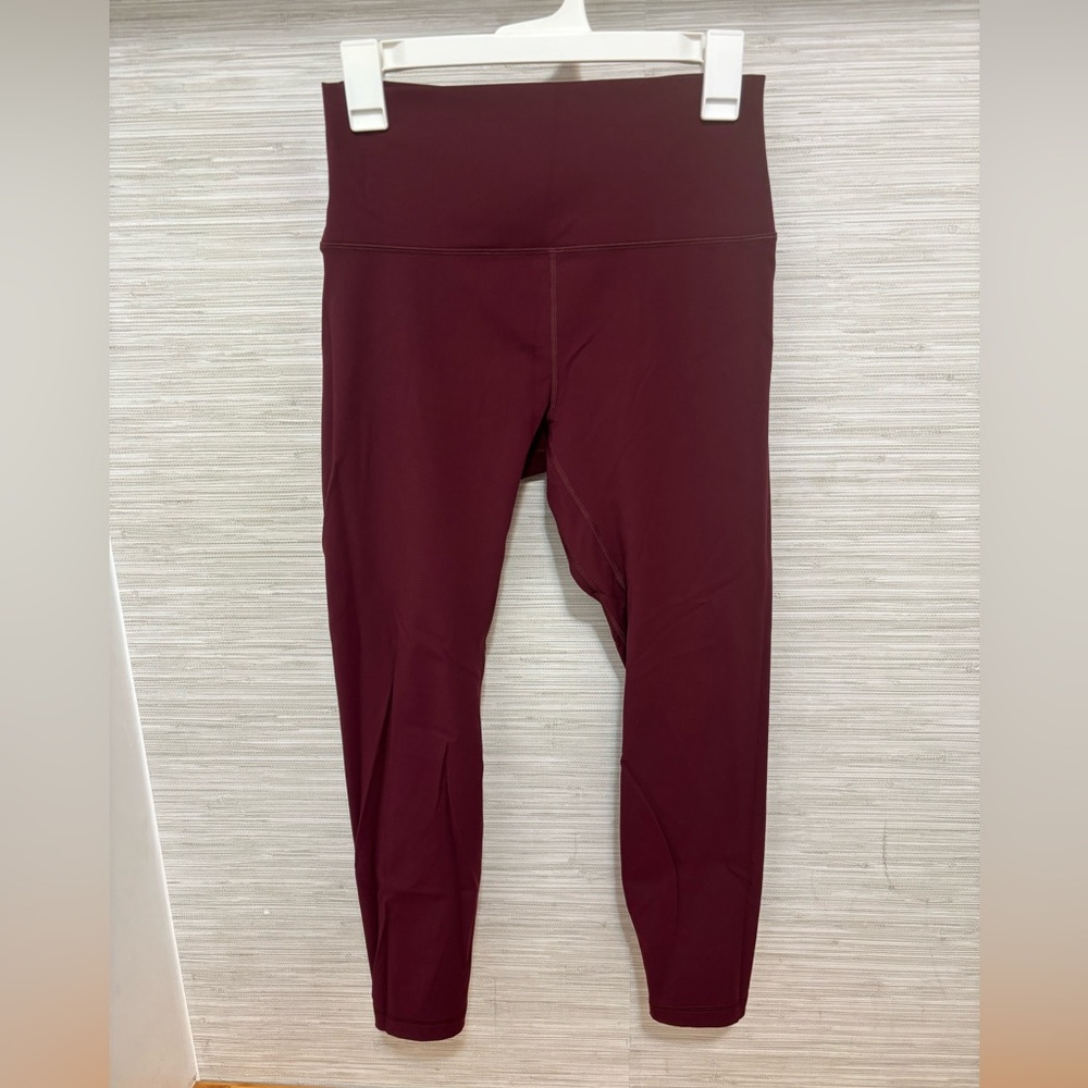 HeyNuts Workout Pro Leggings 25'', Compression 7/8 Workout Pants large burgundy - Picture 5 of 7